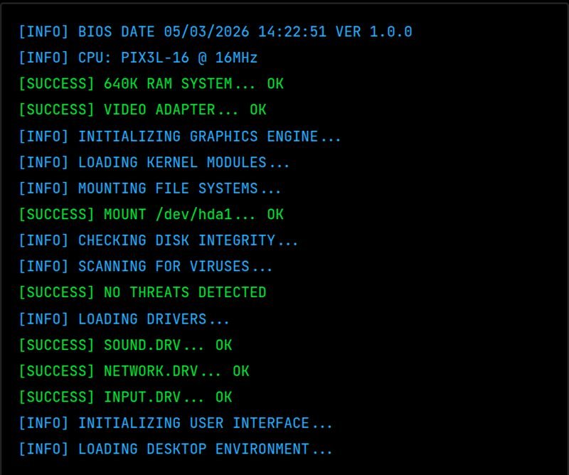 16-bit browser OS boot sequence